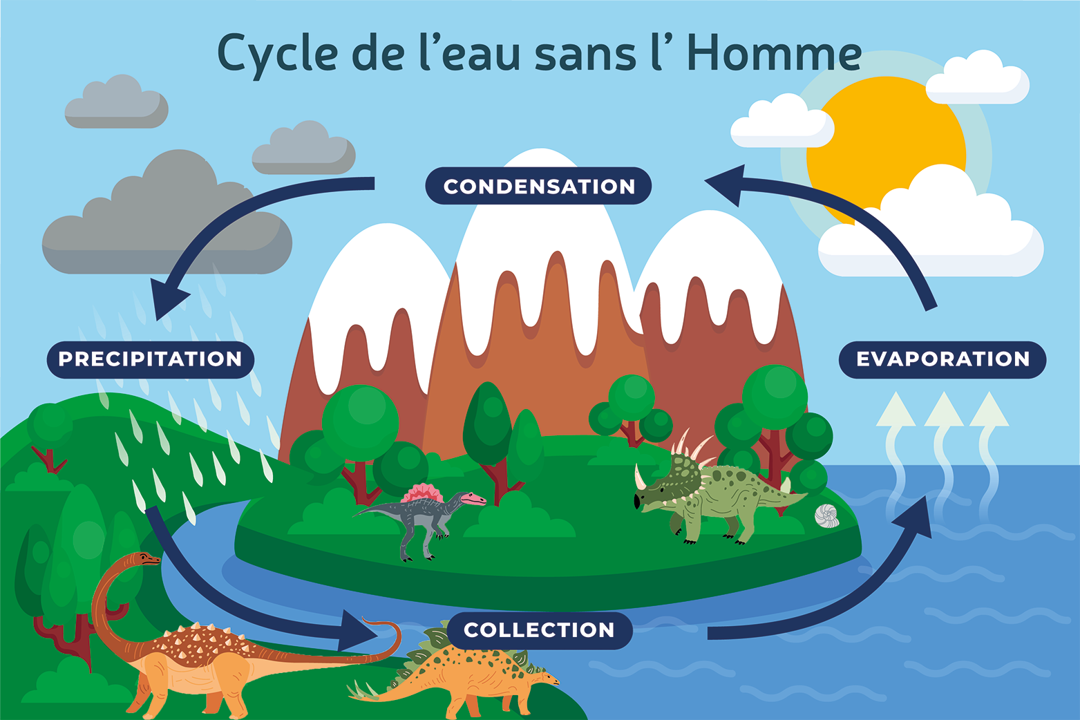 Cycle de l'eau originel, sans perturbation